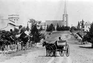 Camden's John Street with St John's Church 1890s (Camden Images)