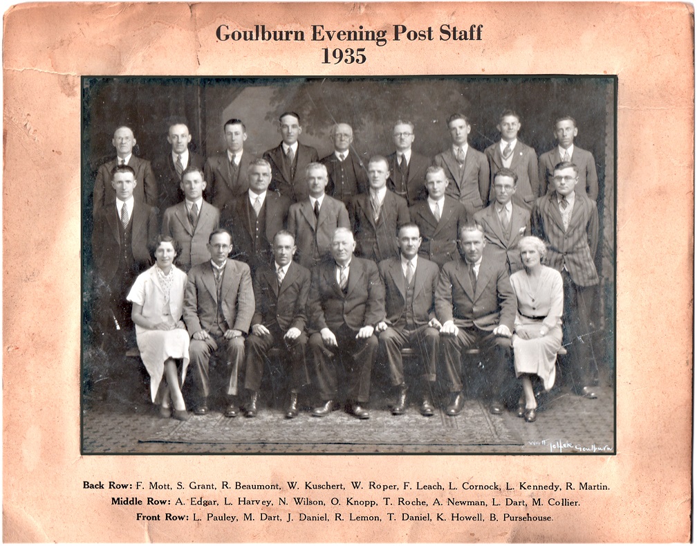 Goulburn Evening Post Staff 1935 GEP[2]