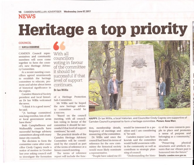 Camden Narellan Advertiser HAC 2017June7 lowres