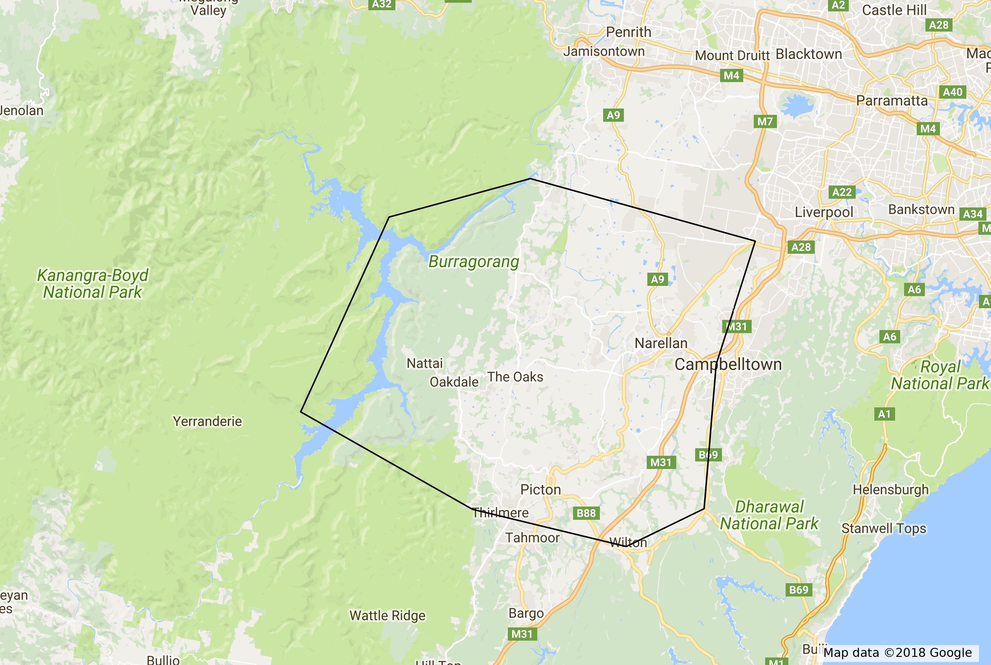 Cowpastures Map 1840