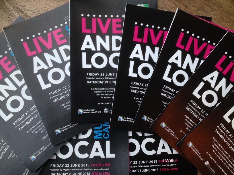 Camden Live & Local 2018 Signage programmes