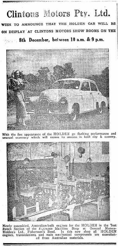 Camden Clintons Motors New Holden on display CN1948Dec2