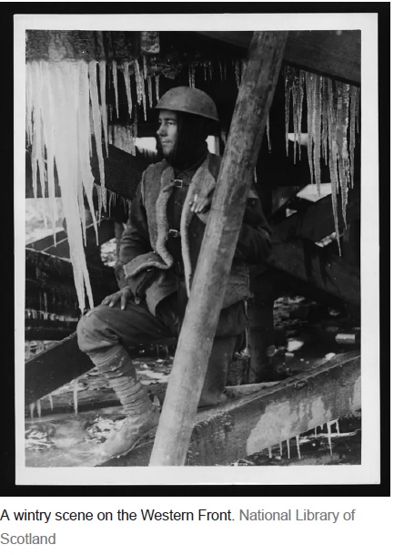 First World War Freezing conditions soldier 1914-1918 NLS