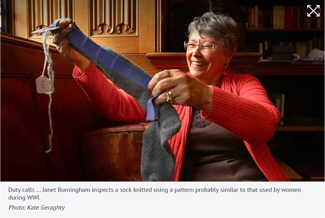 First World War Knitted Socks reproduction 2012 Fairfax