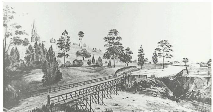 Camden Cowpastures Bridge 1842 Thomas Woore R.N. of Harrington Park CIPP